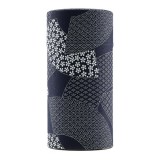 cilindervormige doos van washi-papier met witte Japanse motieven op donkerblauwe achtergrond