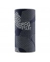 Cylindrical box in washi paper with white Japanese patterns on navy blue background