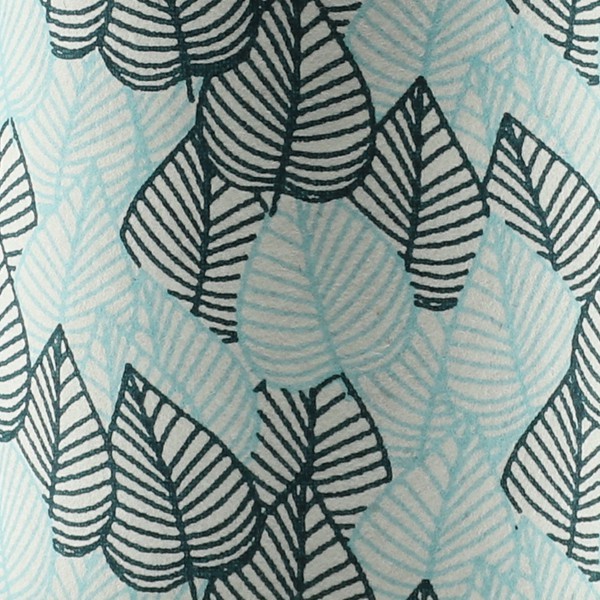 Zwart en blauw bladmotief op washi-papieren doos voor Ryokucha thee