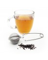 Pinza da tè in acciaio inossidabile con sfera filtro per infusione foglie di tè secche e tazza in vetro trasparente