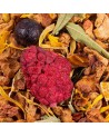 Mélange de tisane Potion des Elfes avec fruits rouges séchés feuilles et fleurs jaunes