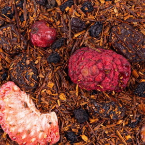 miscela di rooibos con frutti rossi essiccati fragola lampone e more
