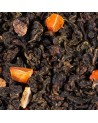 thé oolong dongaao feuilles roulées et morceaux d'écorces d'agrumes