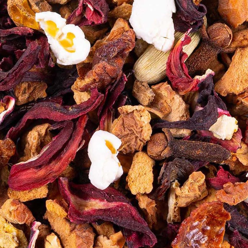winter herbal tea blend hibiscus orange peel cloves and apple pieces