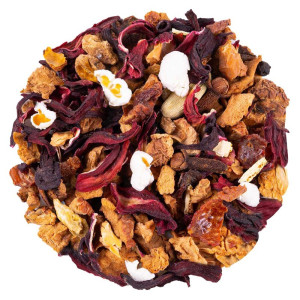 Winterkräutertee-Mischung Früchte Gewürze Hibiskus Apfel Zimt Nelke Kardamom