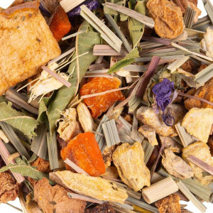 miscela di erbe essiccate citronella pezzi di frutta e fiori per tisana luna magica