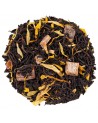 Tè nero a foglie intere pezzi di caramello e petali gialli vaniglia naturale