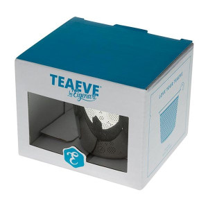 Edelstahl-Teefilter in Kartonverpackung mit transparentem Fenster