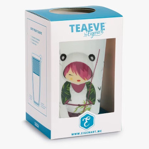 Kräuterteekanne Animals Panda mit integriertem Teesieb, Panda- und Bamboo-Motiv