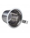Edelstahl-Teefilter mit Griff, dekorative Perforationen im Panda-Motiv