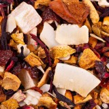 mengsel van gedroogde vruchten hibiscus stukjes kokos en citrusschillen voor kruidenthee piña colada