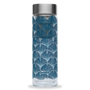 Théière verre gingko Bleu de prusse