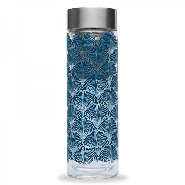 Théière verre gingko Bleu de prusse Théière verre gingko Bleu de prusse