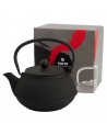 Théière Arare noire en fonte avec poignée arrondie et boîte de présentation Tokyo Design Studio