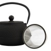 Black cast iron teapot