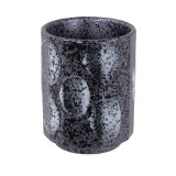 Zwart-grijze keramische kop met tetsu motieven capaciteit 30 cl voor thee of infusie