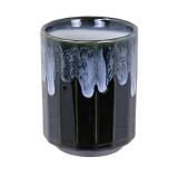 Midori kopje 30 cl in zwart keramiek met wit druipglazuur effect Thés & Traditions