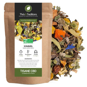 Tisane CBD Rooibos Vanille Fraise : infusion de chanvre bio, sommeil