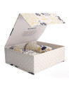 Geschenkset mit drei Mugs, japanisches Blumenmuster in Gold und Blau, in eleganter Thés & Traditions Verpackung