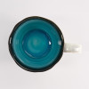 Yamasaku cup blue mug with enameled interior 200 ml capacity with white handle