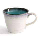 tasse en céramique blanc dégradé bleu intérieur bleu capacité 200 ml poignée arrondie