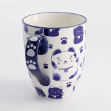 mug maneki neko bleu