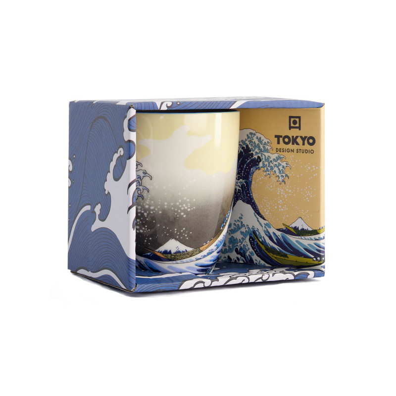 Becher mit Hokusai-Motiv „Die Welle von Kanagawa“ 380 ml, Verpackung Tokyo Design Studio