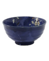 Keramikschale in Blau mit Kirschblüten-Sakura-Motiv, 600 ml Fassungsvermögen