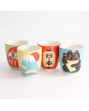 gift box of four kawaii cups with Japanese patterns 170 ml Thés & Traditions