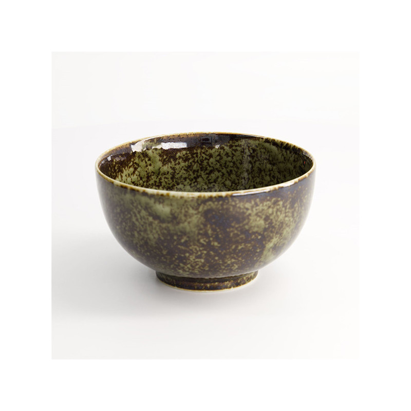 ciotola in ceramica verde e marrone effetto maculato per tè o infusione