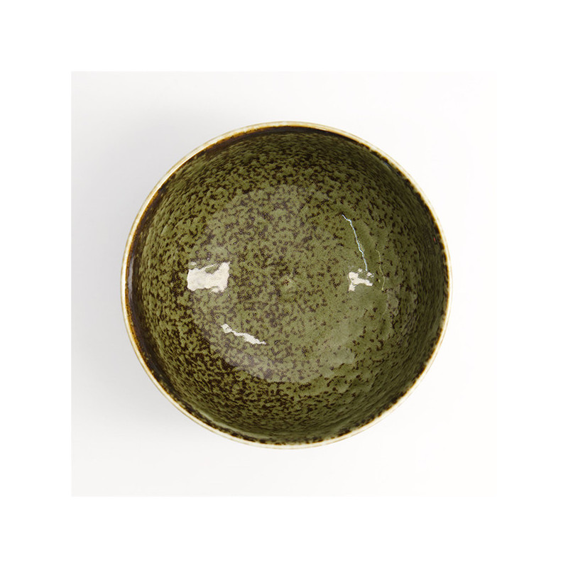 Bol en céramique vert tacheté avec finition brillante du coffret bols Shinryoku
