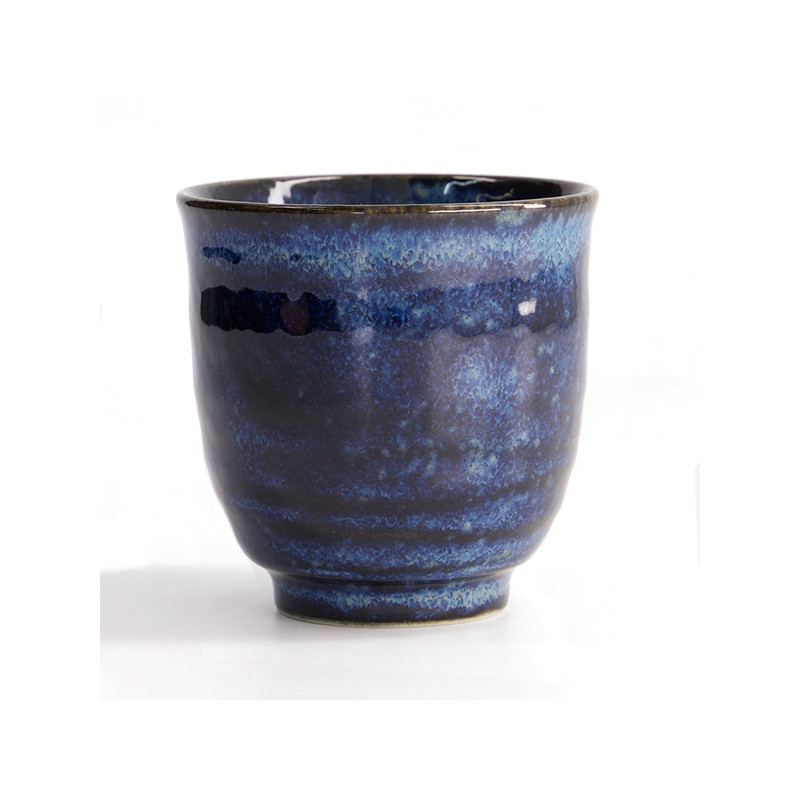 Tasse en céramique bleu cobalt finition brillante capacité 200ml forme arrondie sans anse