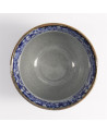 sometsuke momiji ceramic cup 200ml with blue floral border and crackle finish