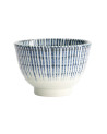 White ceramic cup with vertical blue stripes Japanese style 180ml