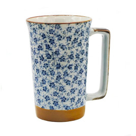 Blue Flowers Japanese Mug