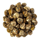 witte thee jasmijn dragon pearls bollen met natuurlijk gerolde en geweven blaadjes