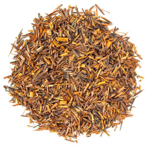 lose Rooibos-Blätter in natürlicher Form, rotbraune Farbe zur Aufgusszubereitung