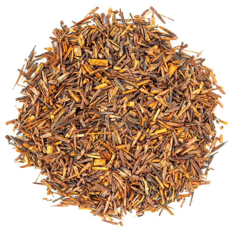 loose natural rooibos leaves reddish brown color for infusion