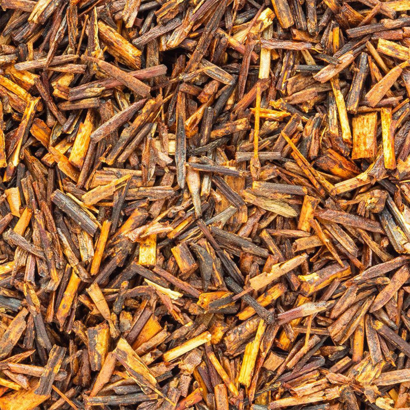 feuilles de rooibos nature en vrac couleur rouge brun