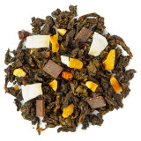 melange van oolong thee met stukjes amandel chocolade en schillen van citrusvruchten