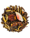 Mischung aus Oolong-Tee mit Feigenmelone-Stücken und gelben Blütenblättern