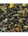 fu liang farm oolong thee gerolde groene en bruine losse bladeren