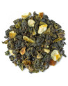 mélange de feuilles de thé oolong et écorces d'orange séchées pour infusion fruitée