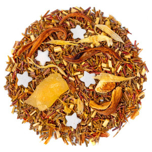 Mischung aus Rooibos Zitrone mit Zitrusstücken und süßen weißen Sternen