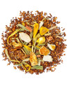 mélange de rooibos citron morceaux d'écorce et herbes séchées pour infusion fruitée et rafraîchissante