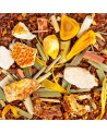Mischung aus Rooibos, Zitrone, Zitrusfrüchten und gelben Blütenblättern für einen fruchtigen Aufguss