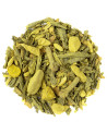 Mischung aus grünem Matcha-Tee mit Chai-Gewürzen Kardamom, Nelken, Fenchel und Ingwerstücken