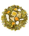 Blend of green mate with mango pieces and citrus peels for fruity infusion