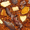 gourmet infusion with caramel and lemon with cocoa bean pieces