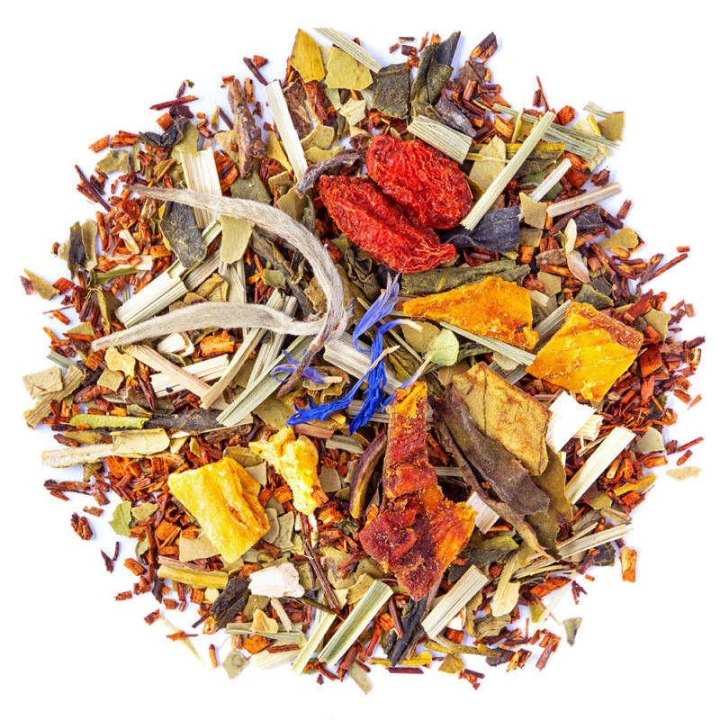 slimming rooibos blend with citrus pieces berries and natural herbs Thés Traditions